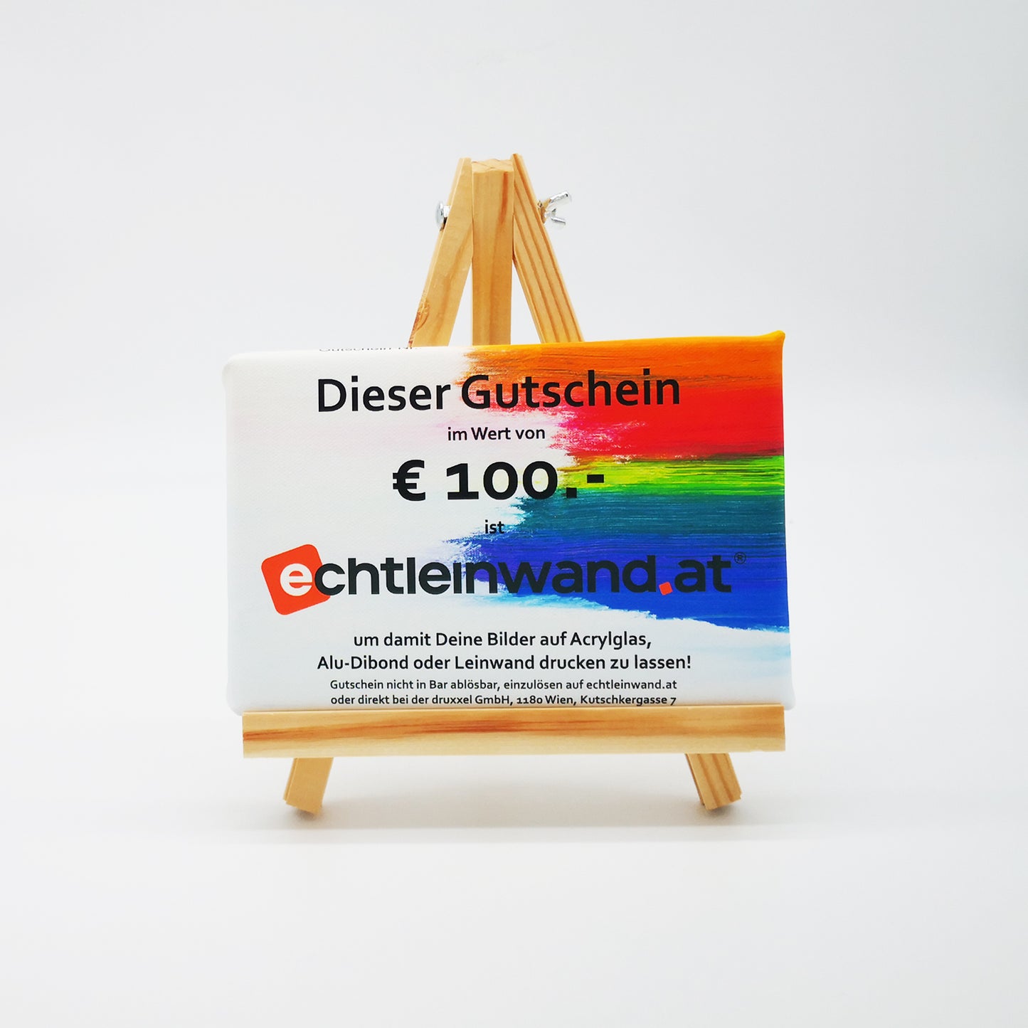 Geschenk-Gutschein Leinwand + Staffelei
