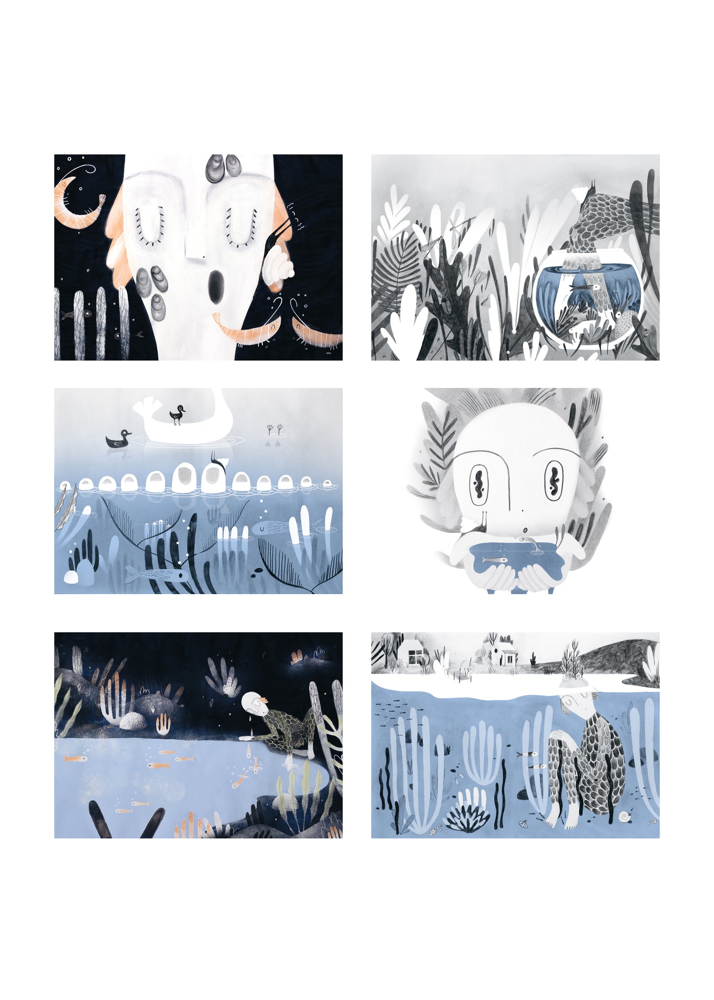 Leonie Schlager - Printserie aus dem Kinderbuch "Der Wassermann hat Zeit"