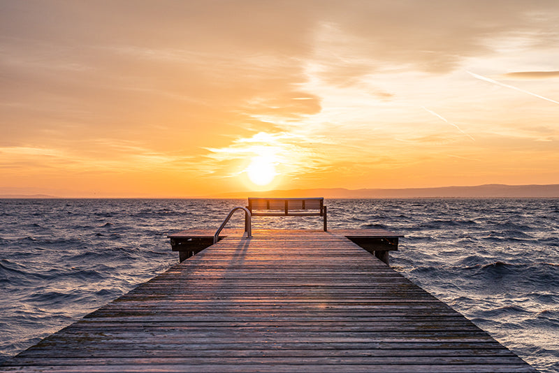 Birgit Machtinger - Steg am Neusiedlersee bei Sonnenuntergang